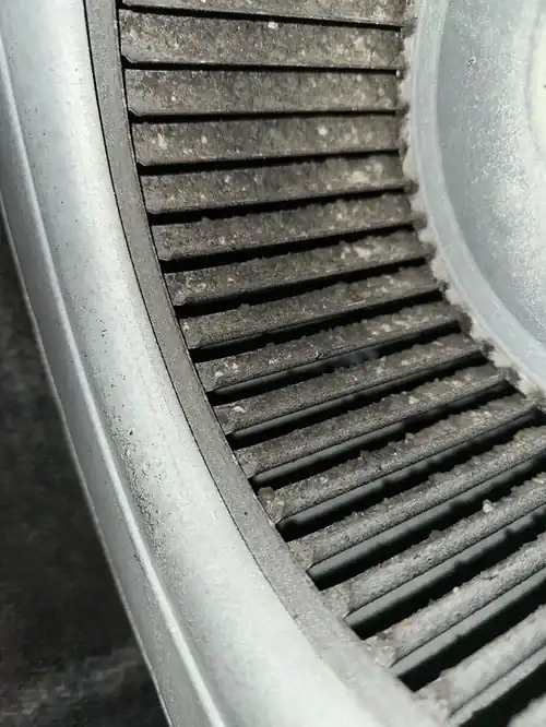 Freshly cleaned blower wheel closeup