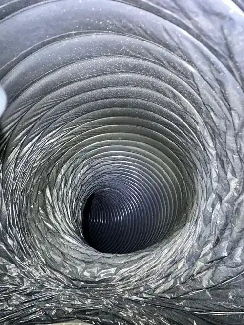 Clean flex duct after dryer vent service
