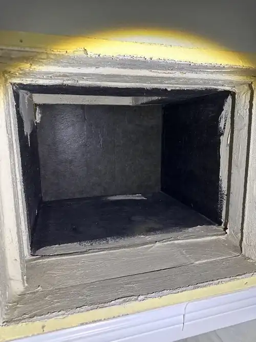 Air duct interior after professional cleaning