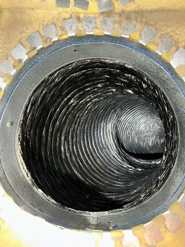 Clean flex duct interior after service
